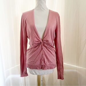 Pink Cardigan Sweater Apostrophe Size Large